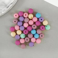 Бусины акрил 10мм арт.7877183 матовый ассорти (40шт)