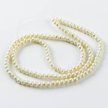 Бусины стекло 6мм 80см арт.10103746 белый (140бусин)