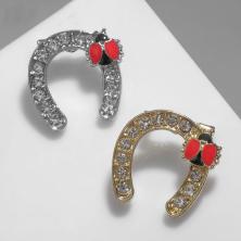 Брошь "Подкова" 20*22мм арт.2521890 золото/серебро