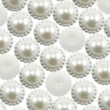 Полубусины "Цветок" 18мм арт.1168913 белый