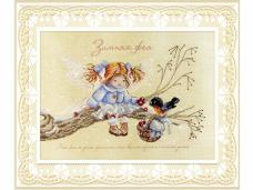 Набор для вышивания мулине М.П.Студия на дизайнерской канве "Зимняя фея" 20*27см арт.РК-491