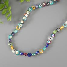 Бусины стекло "Глаз" 8*3мм арт.ИВ-90 (47бусин)