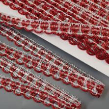 Тесьма металл 22мм арт.6384036 красный/белый