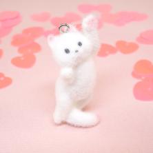Подвеска акрил/бархат "Котик" 18*44мм арт.ИВ-891 белый