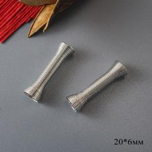 Концевик-пружина песочные часы 6*20мм арт.1515014 серебро