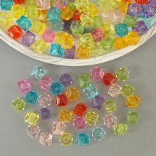 Бусины акрил граненые 10*10мм "Куб" арт.ФУ-11720 (500гр)