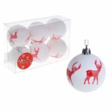 Набор из  6-ти елочных шаров 6,0см 