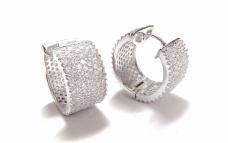 Серьги-кольца серебро 925пр. с цирконами арт.ФУ-7306