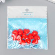 Бусины акрил "Сердце" 15*15*12мм отв-е 2мм арт.3536487 красный (12шт)