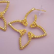 Серьги "Клевер" 4*4см металл нерж.сталь арт.ИВ-1031 зол.