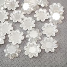 Полубусины непришивные "Цветок" 18мм арт.SF-1434 129-белый