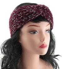Повязка для волос вязаная 10*20см с люрексом арт.ФУ-11141
