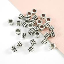 Бусины металл  6*2,5мм арт.302-818 серебро-35 (30шт)