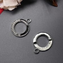 Подвеска "Черный микс" со стразами 19*20мм эмаль арт.ИВ-427 черный/серебро