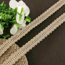 Кружево лен  23мм арт.6655 т.бежевый