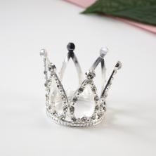 Корона для куклы 32*35мм металл со стразами арт.ИВ-472 серебро