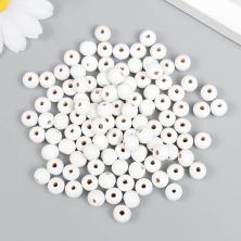 Бусины дерево  8мм арт.7829695 белый (100шт)
