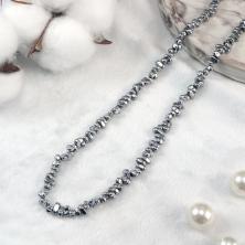 Бусины "Гематит" 6,5-9мм 40см арт.ФУ-11862 серебро (156шт)