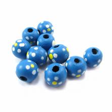 Бусины дерево 10мм арт.ФУ-6905 голубой (300шт)