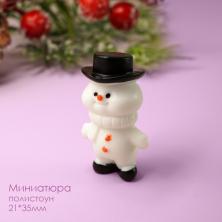 Новогодняя миниатюра Снеговик 21*35мм арт.ИВ-974/1(пластик)