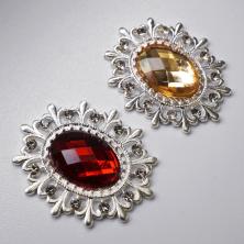 Серединка ювелирная металл 24*28мм арт.ИВ-548 серебро/ассорти