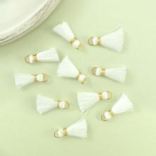 Кисточки  для украшений 2,0см с кольцом металл арт.1740-140100 белый