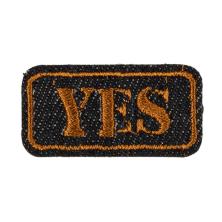 Термоаппликация "YES" 44*22мм арт.4821 т.синий/коричневый