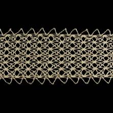Кружево люрекс  80мм арт.ФУ-9647 бежевый/золото