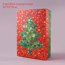 Коробка "Прямоугольник" 32*23*9см арт.SF-7820 зеленый/красный №1