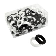 Резинка для волос (малая) арт.ФУ-8155 белый/черный (100шт)