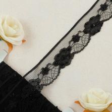 Кружево капрон  36мм с пайетками арт.CLA-1963 черный
