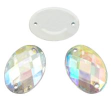 Камни пришивные "Овал" 10*14мм Crystal AB