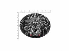 Пряжка металл "Мифология" 108*84/40мм арт.ФУ-0816 черный/серый