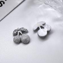 "Вишенка" 11*13мм акрил арт.ИВ-517 серебро