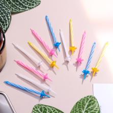 Свеча для торта с подставками (24св.+12подст.) 5см арт.1670209 микс