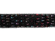 Тесьма с бисером 55мм арт.XY-1123 черный