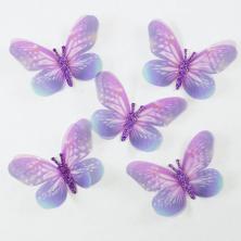 Бабочки шифоновые 60*40мм 2D арт.SF-4485 сиреневый-7