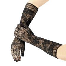 Карнавальный аксессуар перчатки сетка длинные 36см