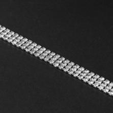 Тесьма-стразы SS6 3 линии стекло 2,0мм арт.5076221 серебро/Crystal
