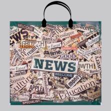 Пакет п/э с пластиковой ручкой 34*37см "Новости" 80мкм арт.4962442