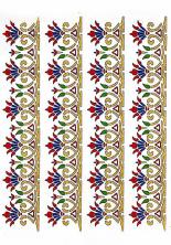 Трансфер для стекла и керамики "4 бордюра" 17*25см арт.CPТ-05 с золотом