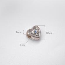 Бусины металл для "Pandora" 10*10мм со стразами арт.772193