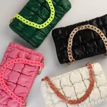 Цепочка для сумки пластик 68см d-15*21мм арт.7335854 бежевый/золото