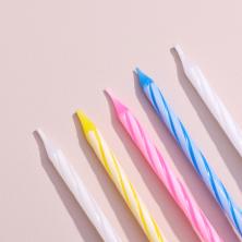 Свеча для торта с подставками (24св.+12подст.) 5см арт.1670209 микс