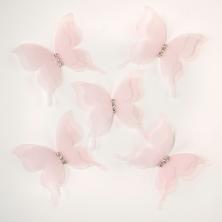 Бабочки шифоновые 50*50мм 3D арт.ИВ-510 розовый