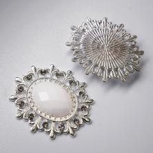 Серединка ювелирная металл 24*28мм арт.ИВ-548 серебро/ассорти