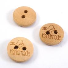 Пуговица дерево "Hand made" арт.DRN-0069 12мм 20L