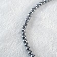 Бусины "Гематит"  "Шарик" 3мм 40см арт.ФУ-11863 серебро (140шт)