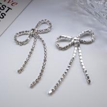 Серединка ювелирная металл 37*65мм со стразами арт.SF-7851 серебро