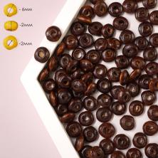 Бусины дерево  6мм отв-е-3мм арт.MG-B 476 1-коричневый